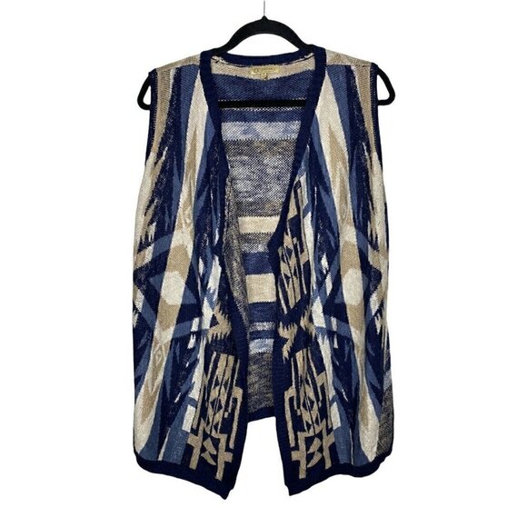 Democracy Cardigan Size M Women's Aztec Sleeveless Open Front Soft Multicolor - Picture 1 of 6